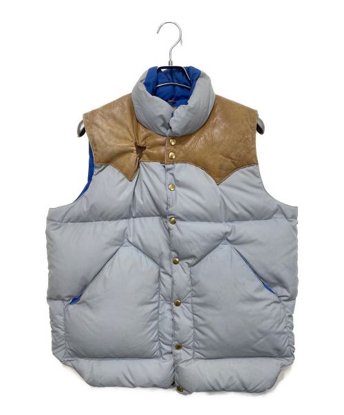 RockyMountainFeatherBed（ロッキーマウンテンフェザーベッド）RockyMountainFeatherBed (ロッキーマウンテンフェザーベッド) 70sレザーヨークダウンベスト グレー サイズ:44の古着・服飾アイテム