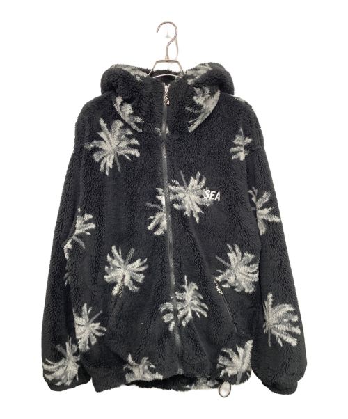 WIND AND SEA（ウィンダンシー）WIND AND SEA (ウィンダンシー) WDS PALM TREE (PATTERN) FLEECE PARKA ブラック サイズ:XLの古着・服飾アイテム