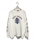 A BATHING APEアベイシングエイプ）の古着「Busy Shark Relaxed Fit Heavy Weight L/S Tee」｜ホワイト