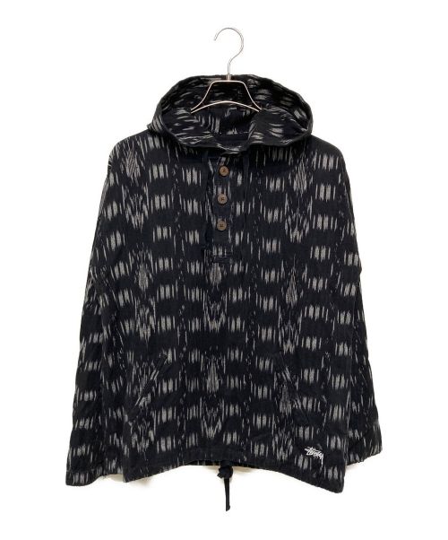 stussy（ステューシー）stussy (ステューシー) ETHNIC PRINT PONCHO ブラック サイズ:Mの古着・服飾アイテム