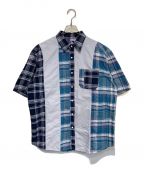 THE NORTHFACE PURPLELABELザ・ノースフェイス パープルレーベル）の古着「Patchwork H/S Shirt」｜ブルー