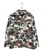 BILLIONAIRE BOYS CLUBビリオネアボーイズクラブ）の古着「REPEAT PRINT JUNGLE SHIRT」｜ホワイト×グリーン