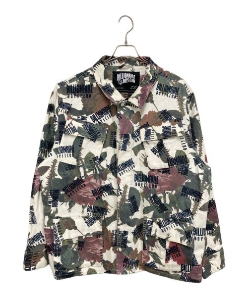 BILLIONAIRE BOYS CLUB（ビリオネアボーイズクラブ）BILLIONAIRE BOYS CLUB (ビリオネアボーイズクラブ) REPEAT PRINT JUNGLE SHIRT ホワイト×グリーン サイズ:XLの古着・服飾アイテム