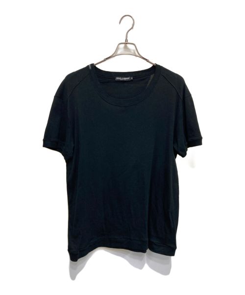 DOLCE & GABBANA（ドルチェ＆ガッバーナ）DOLCE & GABBANA (ドルチェ＆ガッバーナ) ネックロゴTシャツ ブラック サイズ:SIZE54の古着・服飾アイテム