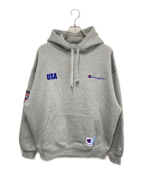 Champion（チャンピオン）Champion (チャンピオン) HOODED SWEATSHIRT / プルオーバーパーカー グレー サイズ:Lの古着・服飾アイテム