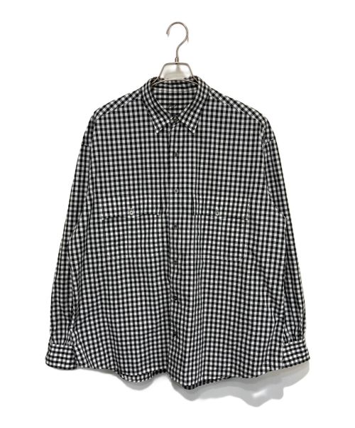 Porter Classic（ポータークラシック）Porter Classic (ポータークラシック) ROLL UP SHIRT　ロールアップシャツ ホワイト×ブラック サイズ:Lの古着・服飾アイテム