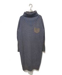 AVIREX（アヴィレックス）の古着「TURTLE MELANGE KNIT ONE PIECE　ニットワンピース」｜グレー×ブルー