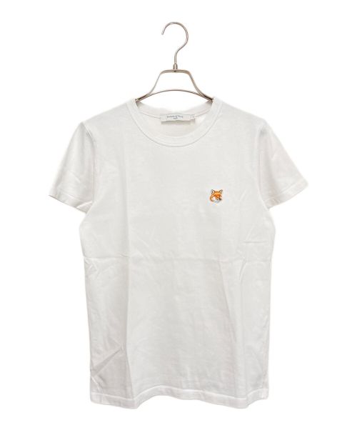 maison kitsune（メゾンキツネ）MAISON KITSUNE (メゾンキツネ) フォックスヘッド パッチ クラシック Ｔシャツ ホワイト サイズ:Sの古着・服飾アイテム