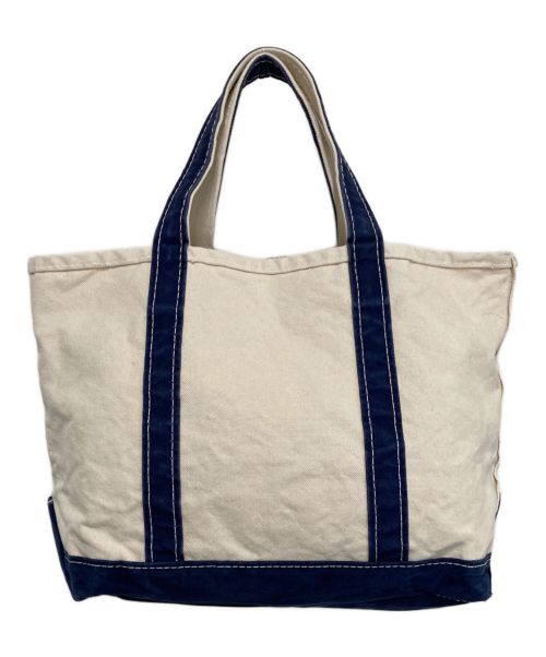 L.L.Bean（エルエルビーン）L.L.Bean (エルエルビーン) REMI RELIEF (レミレリーフ) CANVAS Midium Tote アイボリー×ブルーの古着・服飾アイテム