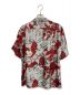 NIPOALOHA (二ポアロハ) SILK CUPRA SHORT SLEEVE ALOHA SHIRT(百虎) レッド×グレー サイズ:3：22000円