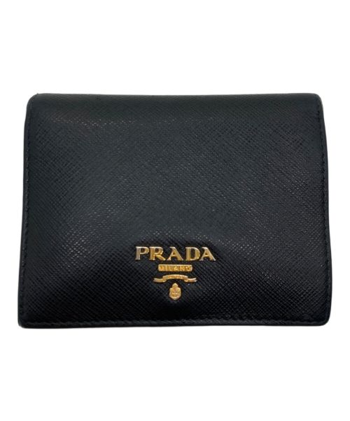 PRADA（プラダ）PRADA (プラダ) 2つ折り財布 ブラックの古着・服飾アイテム