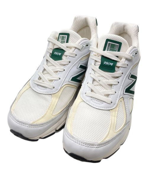 NEW BALANCE（ニューバランス）NEW BALANCE (ニューバランス) ローカットスニーカー / 990 v4 TC4 ホワイト×グリーン サイズ:27.5の古着・服飾アイテム