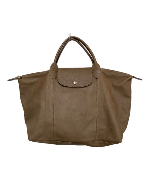 LONGCHAMP（ロンシャン）LONGCHAMP (ロンシャン) ルプリアージュ  レザートートバッグ ベージュの古着・服飾アイテム