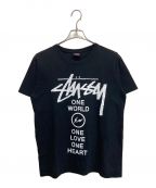 stussy×FRAGMENT DESIGNステューシー×フラグメントデザイン）の古着「Tシャツ」｜ブラック