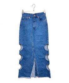 MAISON SPECIAL（メゾンスペシャル）の古着「Side Hole Denim Skirt」｜グレー