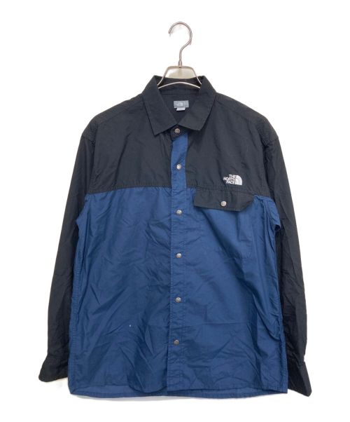 THE NORTH FACE（ザ ノース フェイス）THE NORTH FACE (ザ ノース フェイス) ロングスリーブヌプシシャツ ネイビー×ブラック サイズ:Lの古着・服飾アイテム