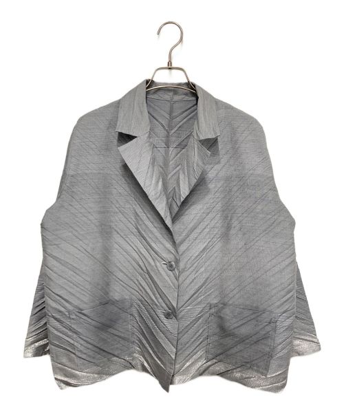 ISSEY MIYAKE（イッセイミヤケ）ISSEY MIYAKE (イッセイミヤケ) テーラードジャケット グレー サイズ:2の古着・服飾アイテム