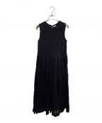 ne quittez pasヌキテパ）の古着「Cotton Voile Shirring Sleeveless Dress」｜ブラック