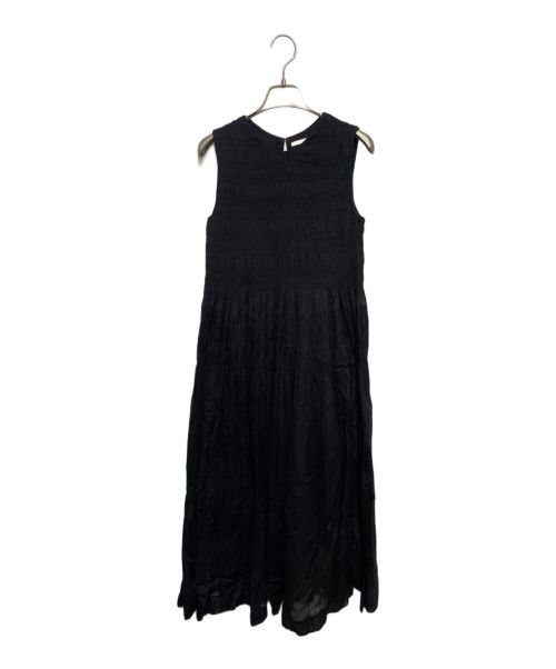 ne quittez pas（ヌキテパ）ne quittez pas (ヌキテパ) Cotton Voile Shirring Sleeveless Dress ブラック サイズ:Ｓの古着・服飾アイテム