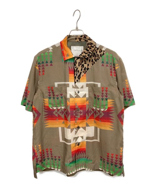 sacai（サカイ）sacai (サカイ) PENDLETON (ペンドルトン) PENDLETON Archive Print Mix Shirt ブラウン サイズ:2の古着・服飾アイテム