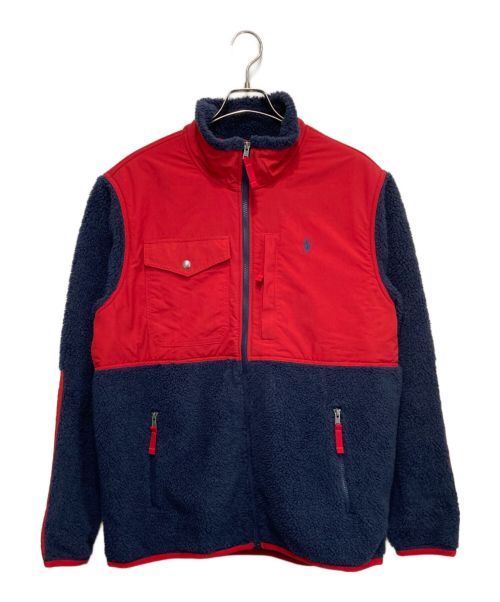 POLO RALPH LAUREN（ポロ・ラルフローレン）POLO RALPH LAUREN (ポロ・ラルフローレン) hybrid fleece jacket レッド×ネイビー サイズ:Lの古着・服飾アイテム