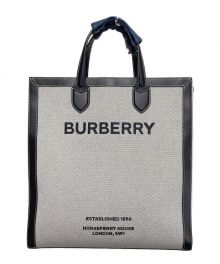 BURBERRY（バーバリー）の古着「ホースフェリープリント キャンバス＆レザー トート ハンドバッグ」｜グレー