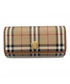 BURBERRYバーバリー）の古着「HALTON CHECK CONTINENTAL WALLET」｜ブラウン