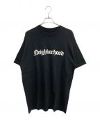 NEIGHBORHOODネイバーフッド）の古着「ロゴプリントTシャツ」｜ブラック