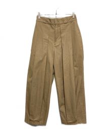 Nanmo.（ナンモ）の古着「stately volume pants / タックワイドパンツ」｜ベージュ