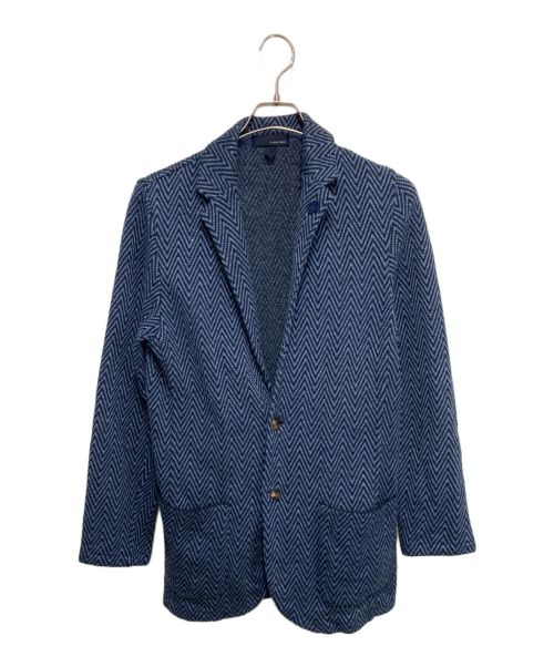 LARDINI（ラルディーニ）LARDINI (ラルディーニ) ヘリンボーンニットジャケット ネイビー サイズ:XXSの古着・服飾アイテム