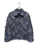 MAISON SPECIALメゾンスペシャル）の古着「Paisley Jacquard Prime-Over Short Zip Blouson」｜パープル