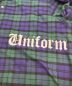 中古・古着 uniform experiment (ユニフォームエクスペリメント) FLANNEL CHECK GOTHIC LOGO SHIRT グリーン サイズ:4：10000円