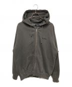 X-LARGEエクストララージ）の古着「PIGMENT DYED EMBOSS LOGO ZIP HOODED」｜グレー