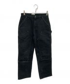 CarHarttカーハート）の古着「Double Front Washed Duck Utility Work Pants」｜ブラック