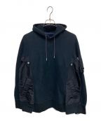 sacaiサカイ）の古着「Sponge Sweat x MA-1 Hoodie」｜ブラック