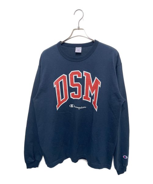 Champion（チャンピオン）Champion (チャンピオン) DOVER STREET MARKET (ドーバー ストリート マーケット) グリッターロゴL/Sカットソー ネイビー サイズ:Lの古着・服飾アイテム