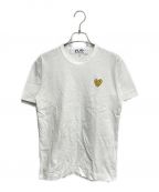 PLAY COMME des GARCONSプレイ コムデギャルソン）の古着「ゴールドハートワッペン Tシャツ」｜ホワイト