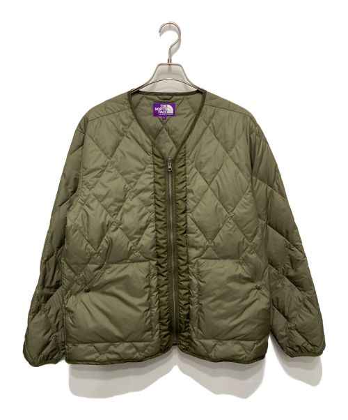 THE NORTHFACE PURPLELABEL（ザ・ノースフェイス パープルレーベル）THE NORTHFACE PURPLELABEL (ザ・ノースフェイス パープルレーベル) Plas Field Down Cardigan フィールドダウンカーディガン オリーブ サイズ:Lの古着・服飾アイテム