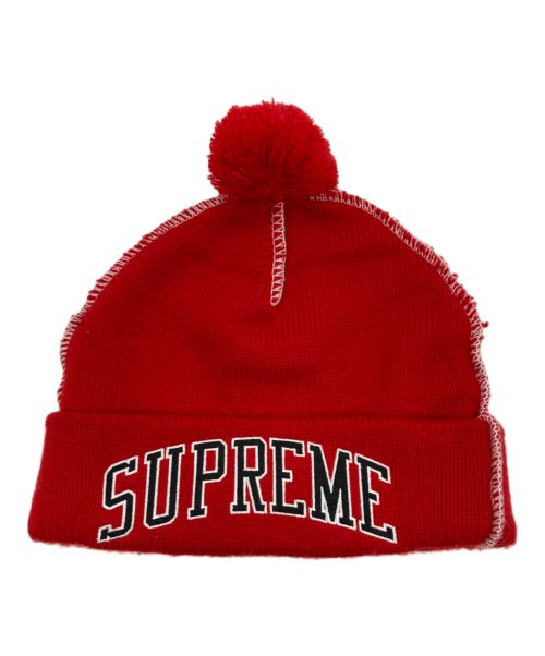 SUPREME（シュプリーム）Supreme (シュプリーム) Contrast Stitch Beanie コントラスト ステッチ ビーニー ニットキャップ ニット帽 レッドの古着・服飾アイテム