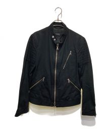 BURBERRY BLACK LABEL（バーバリーブラックレーベル）の古着「コットンライダースジャケット ジップアップ ブルゾン」｜ブラック