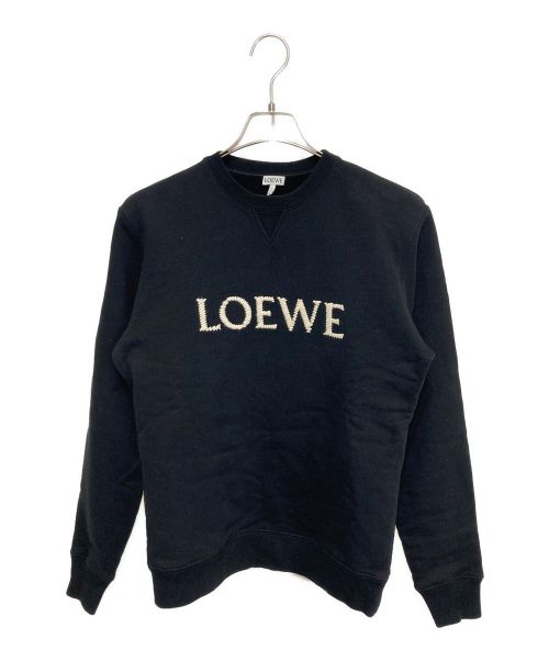 LOEWE（ロエベ）LOEWE (ロエベ) レギュラーフィットスウェットシャツ ブラック サイズ:XSの古着・服飾アイテム