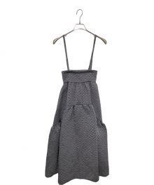 Bluelea（ブルレア）の古着「Dot Jacquard suspenders skirt」｜グレー