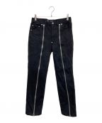 JOHN LAWRENCE SULLIVANジョン ローレンス サリバン）の古着「Rigid denim zipped pants」｜ブラック