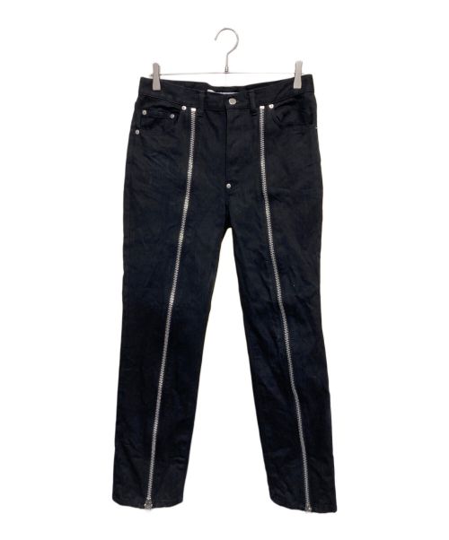 JOHN LAWRENCE SULLIVAN（ジョン ローレンス サリバン）JOHN LAWRENCE SULLIVAN (ジョン ローレンス サリバン) Rigid denim zipped pants ブラック サイズ:48の古着・服飾アイテム