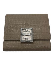 GIVENCHY（ジバンシィ）の古着「4G Trifold Wallet In 4G Leather "Dune" コンパクト  トライフォールド ウォレット」｜ベージュ