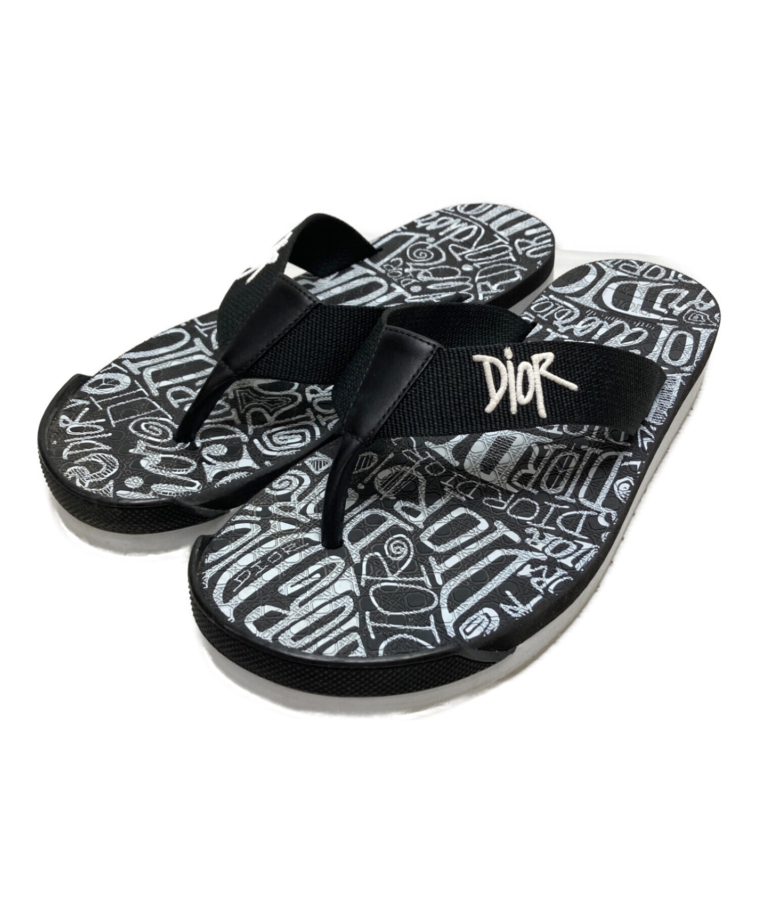 濃いピンク系統 Dior x Shawn Stussy Beach Sandal サンダル 黒 | www