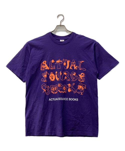 ACTUAL SOURCE（アクチュアルソース）ACTUAL SOURCE (アクチュアルソース) プリントTシャツ ネイビー サイズ:Lの古着・服飾アイテム