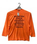 BALENCIAGAバレンシアガ）の古着「ロングスリーブランゲージTシャツ」｜オレンジ