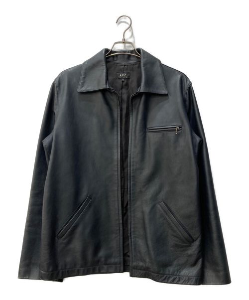 A.P.C.（アーペーセー）A.P.C. (アー・ペー・セー) レザージャケット ブラック サイズ:Mの古着・服飾アイテム