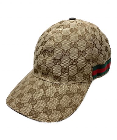 中古・古着通販】GUCCI (グッチ) GGキャンバスベースボールキャップ